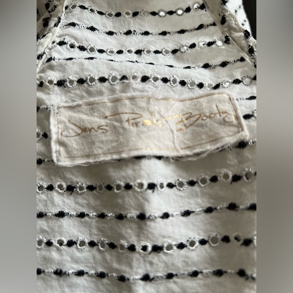 Jen’s Pirate Booty Enchanted French Dot Eyelet Overalls Boho - Picture 4 of 6